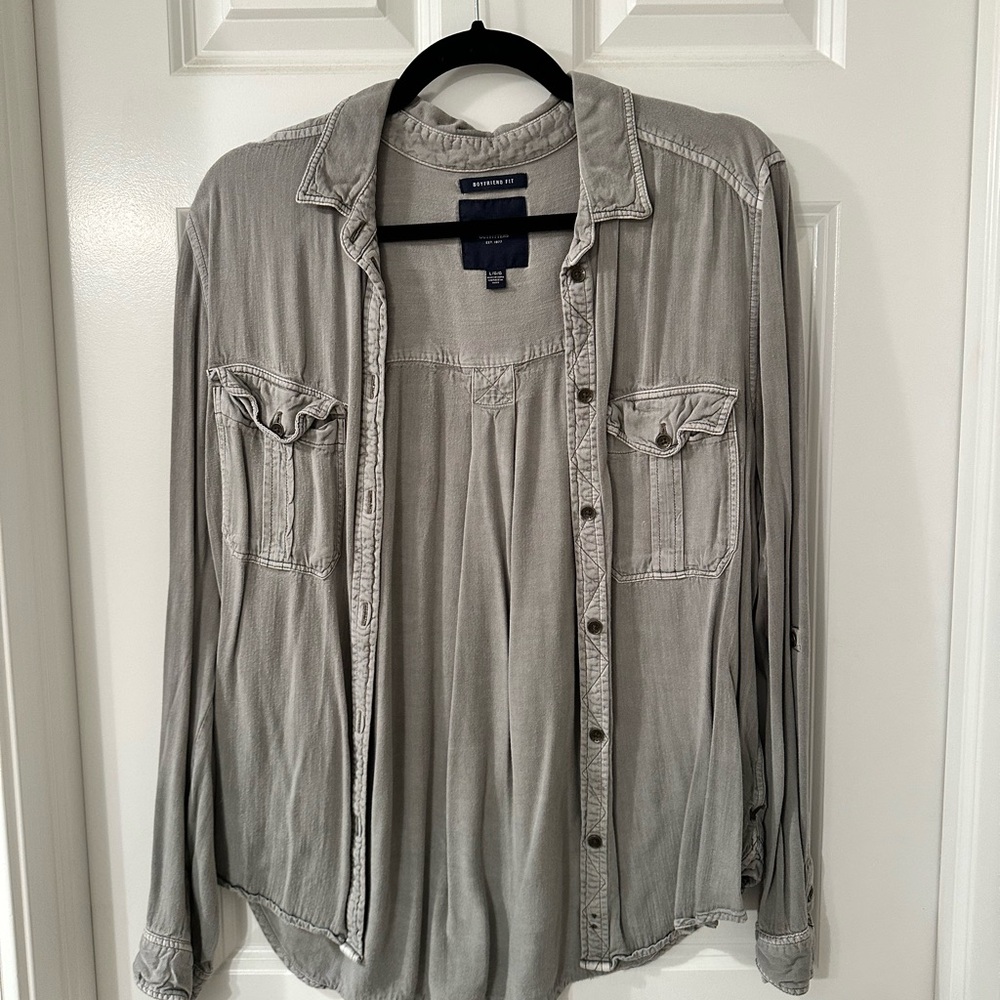 Women’s Green Button-Up Shirt